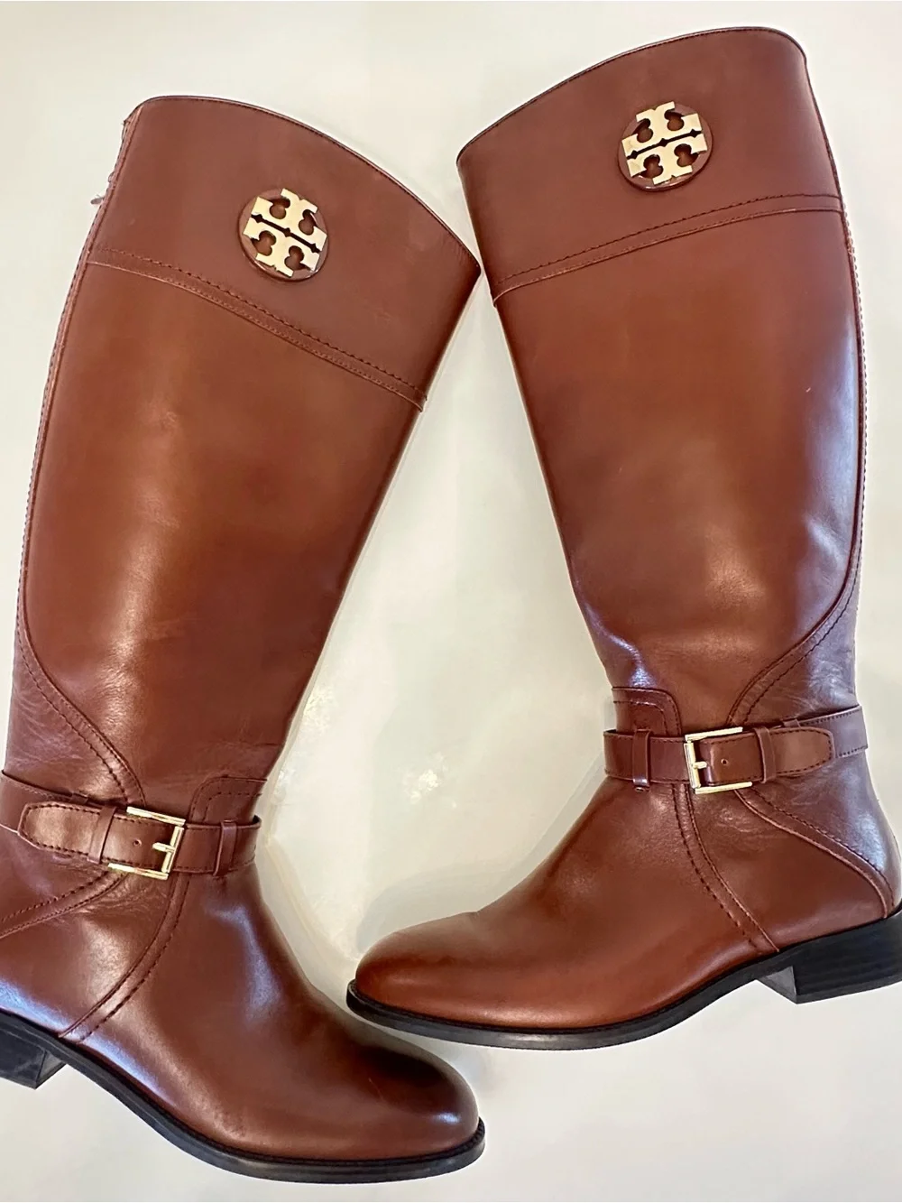 Tory Burch Brown Adeline Leather Riding Boots 8.5